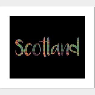 SCOTLAND, Halloween Coloured Tartan Style Design Posters and Art